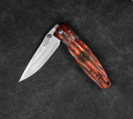 Mcusta Sengoku Red Pakka Damascus VG-10 8,6 cm