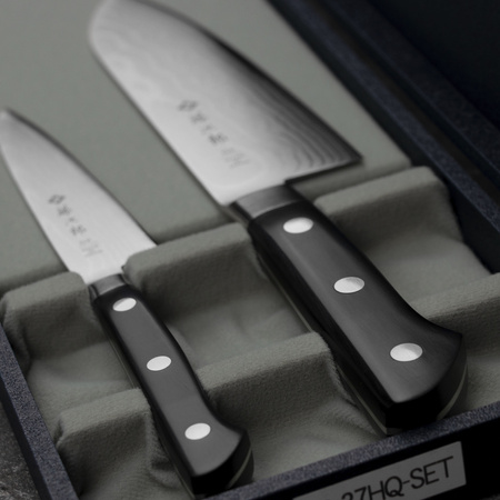 Tojiro DP37 Nóż Santoku 17 cm + Uniwersalny 12 cm