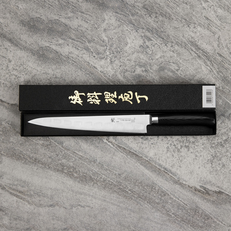 Tamahagane SAN Black VG-5 Nóż Sujihiki żłobiony 24 cm