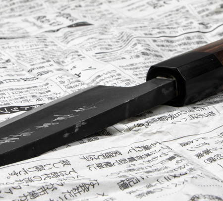 Hideo Kitaoka Shirogami Black Oktagon Nóż Deba 16,5 cm