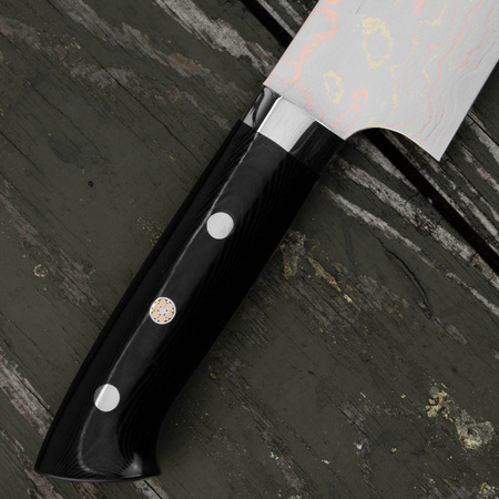 Takeshi Saji Blue Steel Nóż Santoku ręcznie kuty 18 cm