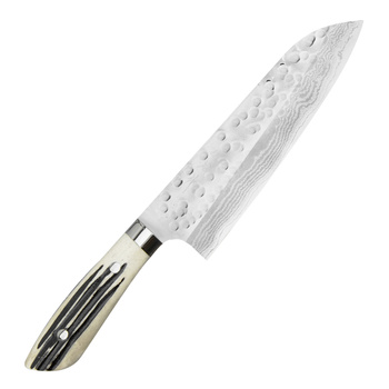 Takeshi Saji SRS-13 Jeleni róg Ręcznie kuty nóż Santoku 18 cm