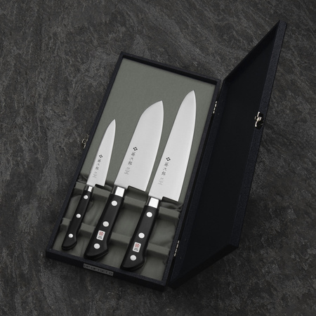 Tojiro DP3 Zestaw Nóż Szefa kuchni 21 cm + Santoku 17 cm + Uniwersalny 12 cm