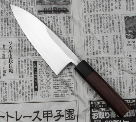 Hideo Kitaoka Shirogami Black Oktagon Nóż Deba 16,5 cm
