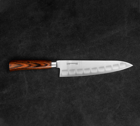 Tamahagane SAN Brown VG-5 Nóż Szefa żłobiony 21 cm