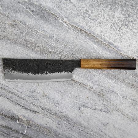 Sakai Takayuki Homura Guren Aogami#2/Iron Kurouchi Nóż Nakiri 18 cm