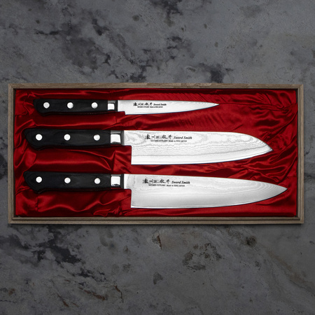 Satake Cutlery Mfg Daichi Zestaw 3 noży w drewnianym pudełku