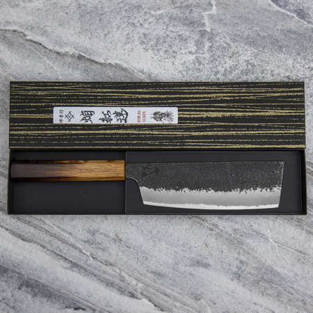 Sakai Takayuki Homura Guren Aogami#2/Iron Kurouchi Nóż Nakiri 18 cm