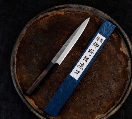 Hideo Kitaoka Shirogami Black Oktagon Nóż Yanagi 21cm