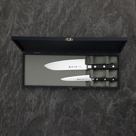 Tojiro DP37 Nóż Santoku 17 cm + Uniwersalny 12 cm