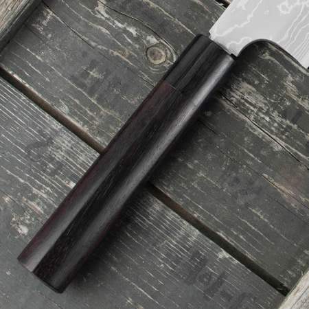 Hideo Kitaoka Shirogami Satin Damascus Nóż Kamagata Usuba 18cm