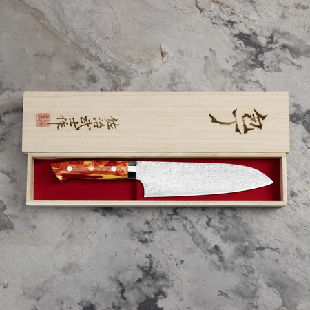 Takeshi Saji Red Turquoise R2 Nóż Santoku 18 cm LIMITED