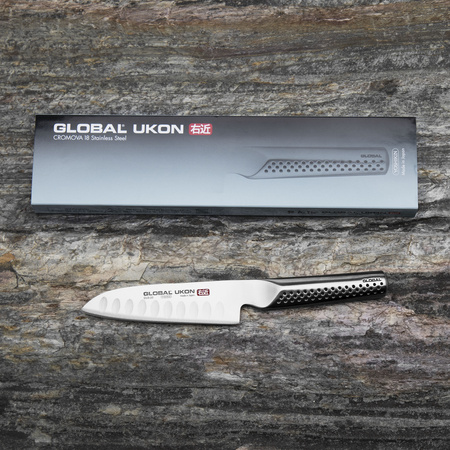 Global Ukon Nóż Santoku żłobiony 14 cm