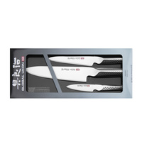 Global Ukon Zestaw Nóż Szef kuchni 20 cm + Nóż uniwersalny 15 cm + Nóż do obierania 9 cm
